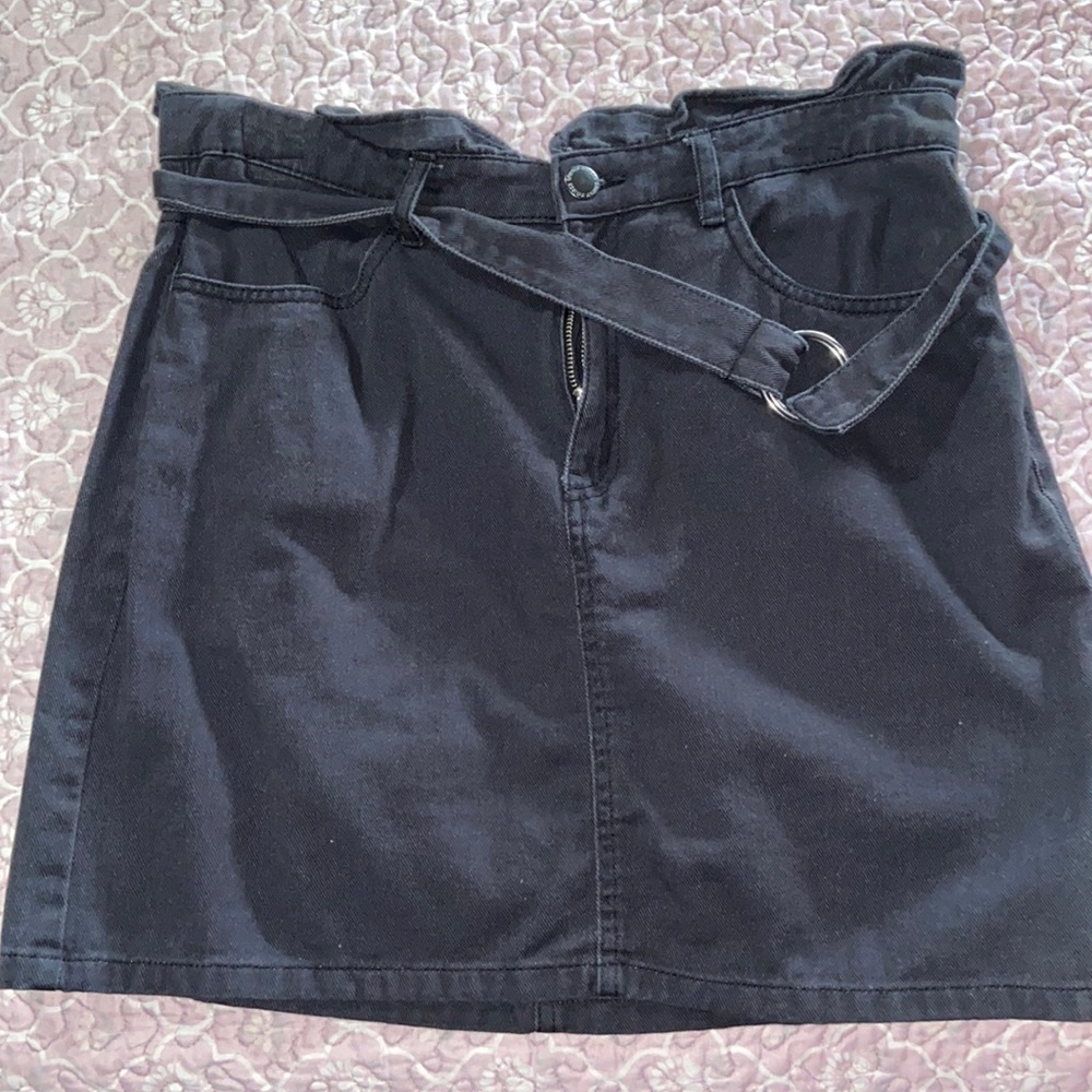 black jean skirt